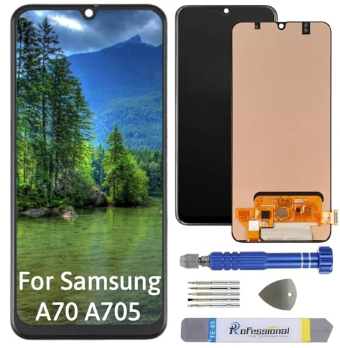 Int'x OLED Display für Samsung A70 A705 (Fingerprint) LCD Bildschirm Ersatz Touchscreen mit Werkzeug Schwarz Hohe Qualität von Int'x