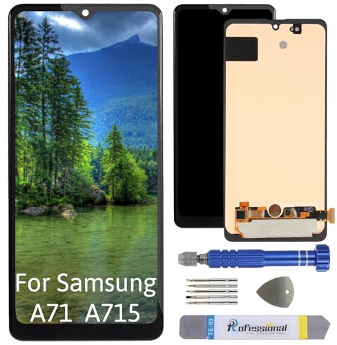 Int'x OLED Display für Samsung A71 A715 (Fingerprint) LCD Bildschirm Ersatz Touchscreen mit Werkzeug Schwarz Hohe Qualität von Int'x