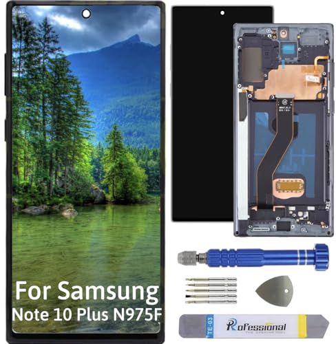Int'x OLED Display für Samsung Note 10 Plus N975F (Fingerprint) LCD Bildschirm Ersatz Touchscreen mit Werkzeug Schwarz mit Rahmen Hohe Qualität von Int'x