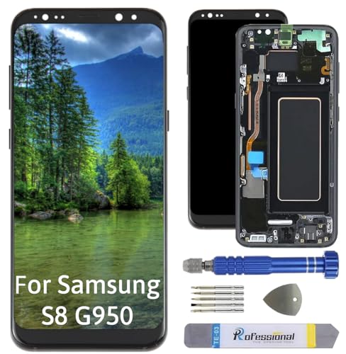 Int'x OLED Display für Samsung S8 G950 (Fingerprint) LCD Bildschirm Ersatz Touchscreen mit Werkzeug Schwarz mit Rahmen Hohe Qualität von Int'x
