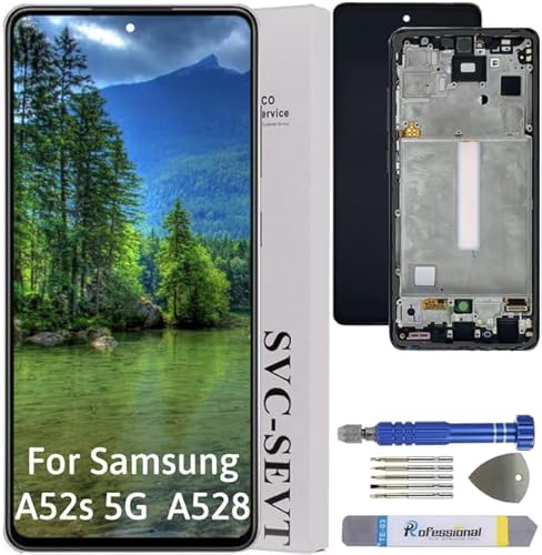 Int'x ORIGINAL Display für Samsung A52S 5G 2021 A528 SM-A528B AMOLED LCD Bildschirm Ersatz Touchscreen mit Werkzeug Schwarz mit Rahmen Hohe Qualität von Int'x