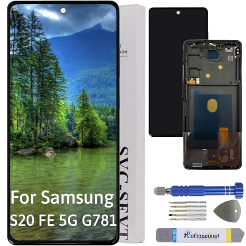 Int'x ORIGINAL OEM Display für Samsung Galaxy S20 FE 5G G781 LCD Bildschirm Ersatz Touchscreen mit Werkzeug Schwarz mit Rahmen Hohe Qualität von Int'x