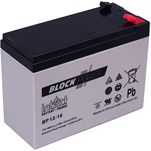 intAct AGM Batterie 12V 10 Ah, BP12-10, Wartungsfreie VRLA AGM Batterie, Anwendung als Versorgungs- oder Antriebsbatterie, Abmessungen: 151x65x117 mm von Intact