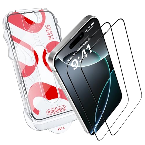 Intaleo Displayschutzfolie für iPhone 16 Pro Max - MagicBox Panzerglas Schutzfolie iPhone 16 Pro Max (2 Stück) Kantenschutz mit 2 Applikatoren, 9H Härte, Oleophobe Beschichtung von Intaleo