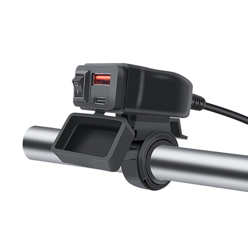 Intckwan 48W Motorrad-USB-Ladegerät, 2-Port(QC3.0 18W + PD3.0 30W) mit Schalter & LED Voltmeter, IP65, 12-24V USB-C-Steckdose – Schnellladung für Reise/Alltag/Outdoor – Kompatibel mit Handy/GPS/Kamera Intckwan 48W Motorrad-USB-Ladegerät, 2-Port(QC3.0 18W + PD3.0 30W) mit Schalter & LED Voltmeter, IP65, 12-24V USB-C-Steckdose – Schnellladung für Reise/Alltag/Outdoor – Kompatibel mit Handy/GPS/Kamera von Intckwan