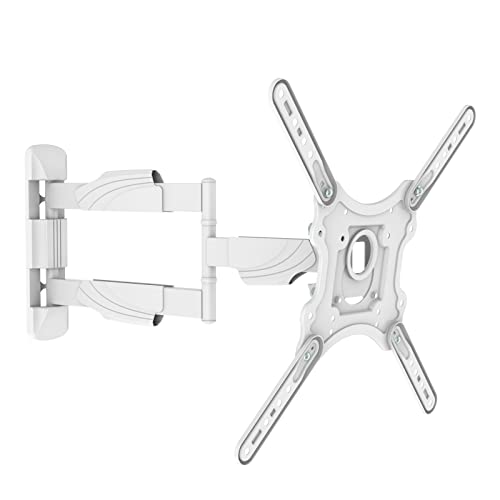 Intecbrackets TV-Wandhalterung für 26, 27, 29, 30, 32, 34, 36, 37, 39, 40, 42, 43 Zoll (max. 200 x 200 VESA) mit lebenslanger Garantie, 610 mm, schmal, neig- und schwenkbar, weiß von Intecbrackets