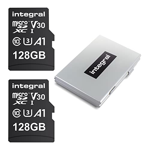 Integral 128 GB 2- Pack Micro-SD-Karte 4K Video Premium High Speed Speicherkarte SDXC bis zu 100 MB s Lesegeschwindigkeit und 50 MB s Schreibgeschwindigkeit V30 C10 U3 UHS-I A1 von Integral