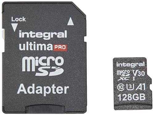 Integral 128 GB Micro-SD-Karte 4K Video Premium High Speed Speicherkarte SDXC bis zu 100 MB s Lesegeschwindigkeit und 50 MB s Schreibgeschwindigkeit V30 C10 U3 UHS-I A1 von Integral