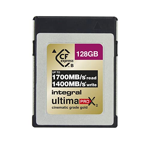 Integral 128GB CFexpress Typ B SD-Karte 2.0 12K & 8K RAW & 8K 120 Für Advanced Cinematic & DSLR Kameras, die eine hohe Schreibgeschwindigkeit < 1300 MB/s erfordern | CF Express Type B | CF Express von Integral
