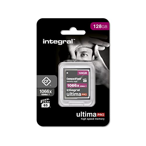 Integral 128GB Compact Flash Karte UDMA-7 1066x Speed VPG-65 160MB/s Lesen und 135MB/s Beschreiben Professionelle High Speed Speicherkarte von Integral