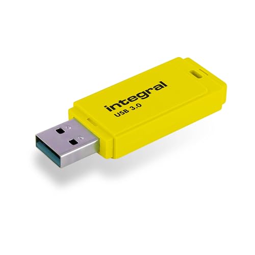 Integral 128GB Neon blau USB Stick SuperSpeed Fast Memory USB 3.0 Flash Drive, gelb von Integral