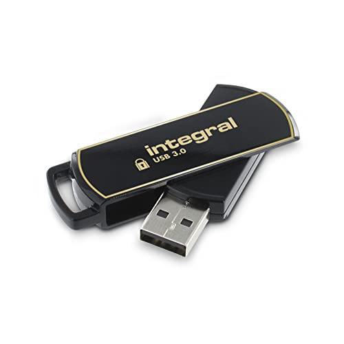 Integral 128GB Secure360 256-Bit Software Encrypted 3.0 USB Stick - Funktionierende & verschlüsselte Doppelpartition, intelligenter Schutz vor Passwortangriffen & 360 Grad drehbares Gehäuse von Integral