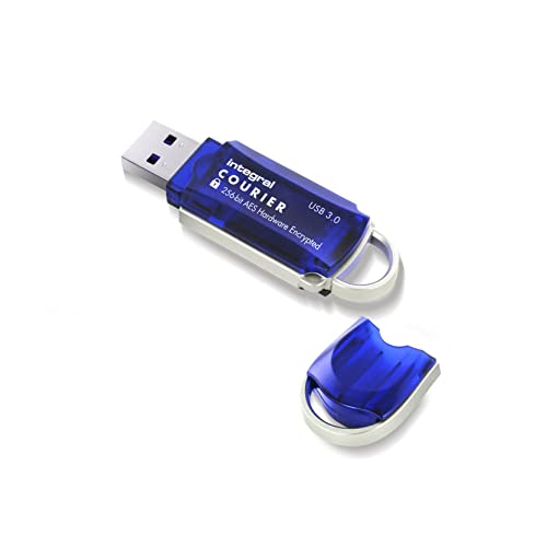 Integral 16GB Courier-197 256-Bit USB Stick verschlüsselt - USB Stick Passwort geschützt - FIPS 197 zertifiziert, Schutz vor Brute-Force-Angriffen & Super USB3.0 Übertragungsgeschwindigkeiten von Integral