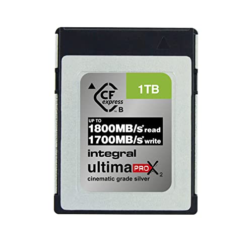 Integral 1TB - 1000GB CFexpress Typ B SD-Karte 2.0 12K & 8K RAW & 8K 120 Für Advanced Cinematic & DSLR Kameras, die eine hohe Schreibgeschwindigkeit < 1300MB/s erfordern | CF Express Type B von Integral