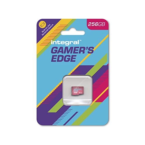 Integral 256GB Gamer's Edge Micro SD Card für die Nintendo Switch - Schnelles Laden & Speichern von Spielen DLC Daten Entwickelt, Lite OLED, INMSDX256G10-100V30GE, 256 GB von Integral
