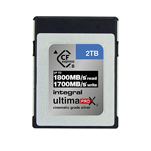 Integral 2TB - 2000GB CFexpress Typ B SD-Karte 2.0 12K & 8K RAW & 8K 120 Für Advanced Cinematic & DSLR Kameras, die eine hohe Schreibgeschwindigkeit < 1300MB/s erfordern | CF Express Type B von Integral
