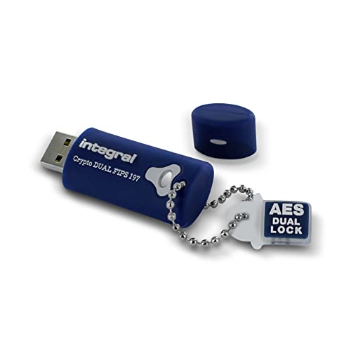 Integral 32GB Crypto-197 256-Bit 3.0 USB Stick verschlüsselt - USB Stick Passwort geschützt - FIPS 197 zertifiziert, Schutz vor Brute-Force-Angriffen - robustes, doppellagiges, wasserdichtes Design von Integral
