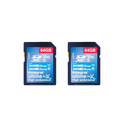 Integral 64GB 2-Pack UHS-II SD-Karte V90 Bis zu 300 MB/s Lesegeschwindigkeit und 280 MB/s Schreibgeschwindigkeit 1866X SDHC Professionelle Hochgeschwindigkeits-Speicherkarte Integral 64GB 2-Pack UHS-II SD-Karte V90 Bis zu 300 MB/s Lesegeschwindigkeit und 280 MB/s Schreibgeschwindigkeit 1866X SDHC Professionelle Hochgeschwindigkeits-Speicherkarte von Integral