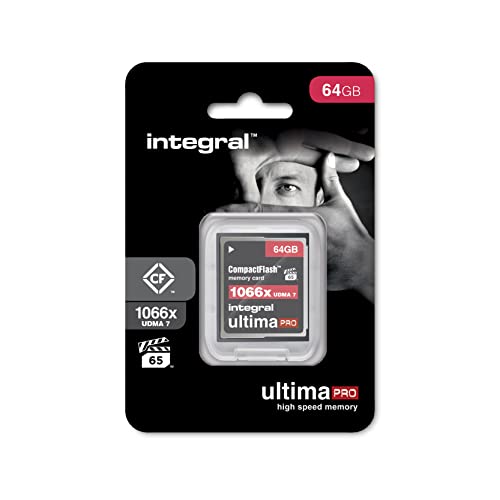 Integral 64GB Compact Flash Karte UDMA-7 1066x Speed VPG-65 160MB/s Lesen und 135MB/s Beschreiben Professionelle High Speed Speicherkarte von Integral