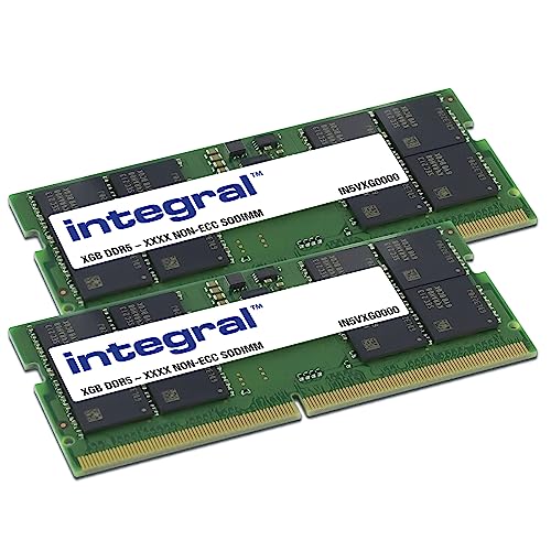 Integral 64GB DDR5 SO-DIMM RAM Kit (2X 32GB) 5600MT/s PC5-44800 CL46 Laptop/Notebook/MacBook/NUC Memory Module von Integral