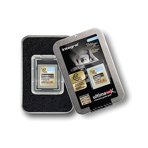 Integral 650GB CFexpress Typ B SD-Karte 2.0 12K & 8K RAW & 8K 120 Für Advanced Cinematic & DSLR Kameras, die eine hohe Schreibgeschwindigkeit < 1500MB/s erfordern | CF Express Type B von Integral
