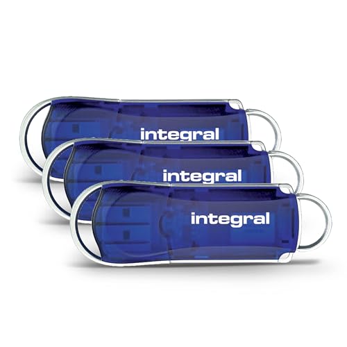 Integral 64GB 3er-Pack USB 2.0 Flash-Laufwerk Courier Blau von Integral