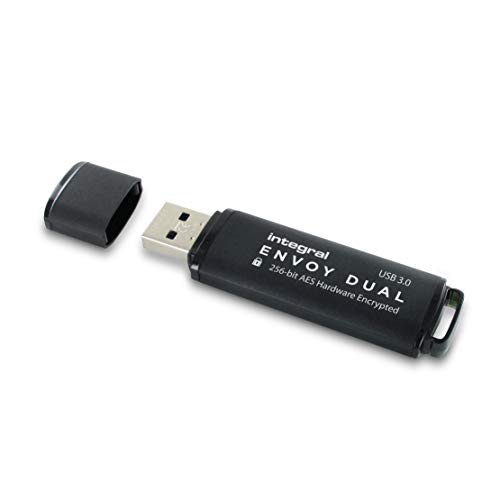 Integral Envoy DualPlus USB-Stick USB3.0 128GB mit 256 Bit AES Verschlüsselung, FIPS 197, für Admin und User von Integral