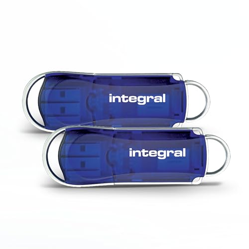 Integral Memory Courier 128GB USB 2 Pack Stick königsblau, Silver, Blau von Integral