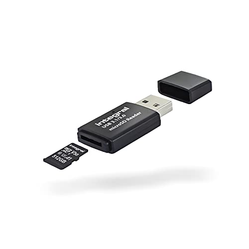 Integral Micro-SD-Kartenleser, USB 3.1 USB 3.0, für Micro SD, microSDHC, microSDXC Speicherkarten, USB3.0 Kartenlesegerät von Integral