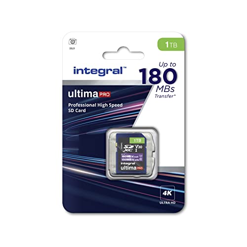 Integral SD Karte 1TB 4K Video Lesegeschwindigkeit 180MB/s und Schreibgeschwindigkeit 150MB/s SDXC V30 U3 180-V30 Unsere schnellste High Speed SD-Speicherkarte. SD Card. Speicherkarte SD. Integral SD Karte 1TB 4K Video Lesegeschwindigkeit 180MB/s und Schreibgeschwindigkeit 150MB/s SDXC V30 U3 180-V30 Unsere schnellste High Speed SD-Speicherkarte. SD Card. Speicherkarte SD. von Integral