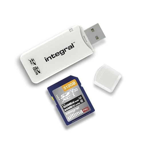 Integral SD-Kartenleser USB2.0 für SD, SDHC, SDXC Speicherkarten, USB 2.0 Speicherkartenadapter, Weiß von Integral
