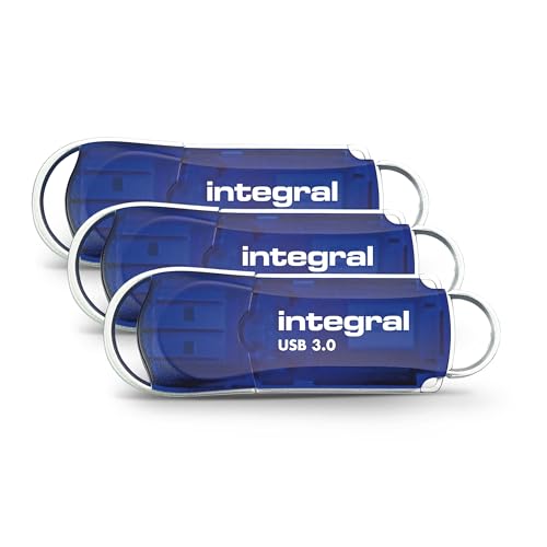 Integral USB Stick 32GB USB 3.0 Courier Blau bis zu 100MBs 3 Pack von Integral