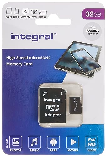 Integral Ultimapro - Memory Card 32 GB microSDHC/XC 100MB/s Class 10 UHS-I U1/ V10 + Adapter von Integral