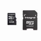 Integral – microSDXC 32 GB Speicherkarte kompatibel mit 4K High Speed CL10 UHS 1 U3 95 MB/s Lesen und 60 MB/s Schreiben, inkl. SD-Adapter von Integral