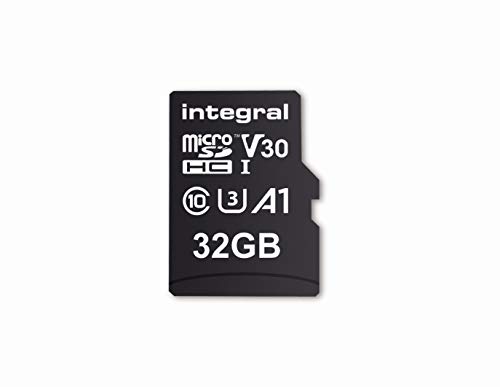 Speicherkarte 32 GB microSDxC Premium High Speed bis zu 100 MB/s Lesen, 30 MB/s Schreiben, V30 UHS-I U3 + SD-Adapter, by Integral Memory von Integral