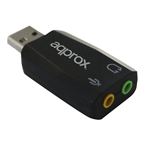 APPROX Externe Soundkarte USB 2.0 5.1 mit 3D-Sound und Mikrofon-/Audioanschlüssen, Schwarz von Intel