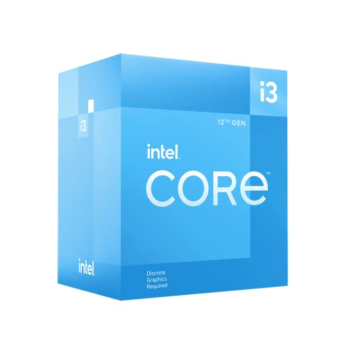 Intel Core i3-12100F 12. Generation Desktop Prozessor (Basistakt: 3.3GHz, 4 Kerne, LGA1700, RAM DDR4 und DDR5 bis zu 128GB) BX8071512100F von Intel