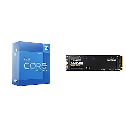 Intel Core i5-12600KF 12. Generation Desktop Prozessor BX8071512600KF & Samsung 980 M.2 NVMe SSD, (MZ-V8V1T0BW), 1 TB, PCIe 3.0, 3.500 MB/s Lesen, 3.000 MB/s Schreiben, Internes Solid State Drive von Intel
