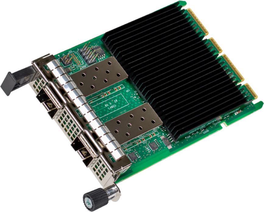 Intel E810-XXVDA2 f/ OCP 3.0 - Eingebaut - Kabelgebunden - PCI Express - Faser - Schwarz - Grün - Silber (E810XXVDA2OCP3G) von Intel
