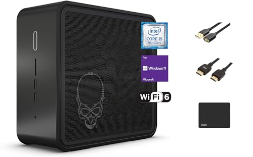 Intel NUC Business Mini PC Desktop Computer Core i5-9300H, 16GB RAM, 1TB PCIe SSD, Thunderbolts, HDMI, RJ-45, Wi-Fi 6, Windows 11 Pro, mit 5ave 3PC Zubehör von Intel