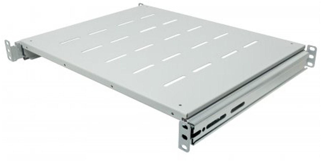 Fachboden 1HE (483x600 mm) grau bis 35 kg, ausziehbar von Intellinet
