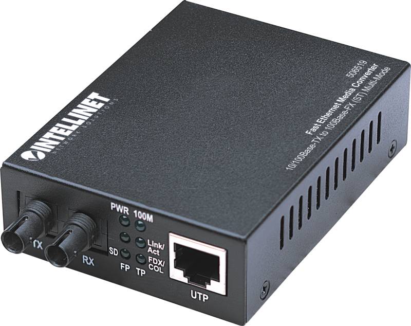 INT 506519 - Medienkonverter, Fast Ethernet, ST, Multimode von Intellinet