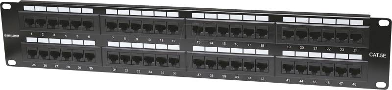 INT 513579 - Patchpanel, 48-Port, Cat5e, 2 HE von Intellinet