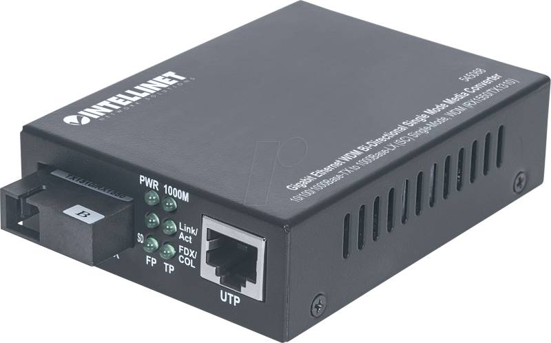 INT 545068 - Medienkonverter, Gigabit Ethernet, SC, Singlemode von Intellinet