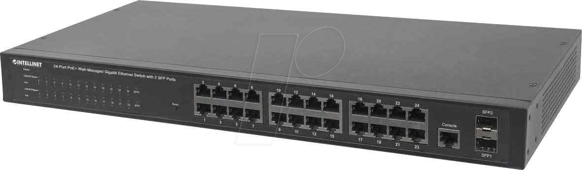 INT 560559 - Switch, 26-Port, Gigabit Ethernet, PoE+, SFP INT 560559 - Switch, 26-Port, Gigabit Ethernet, PoE+, SFP von Intellinet
