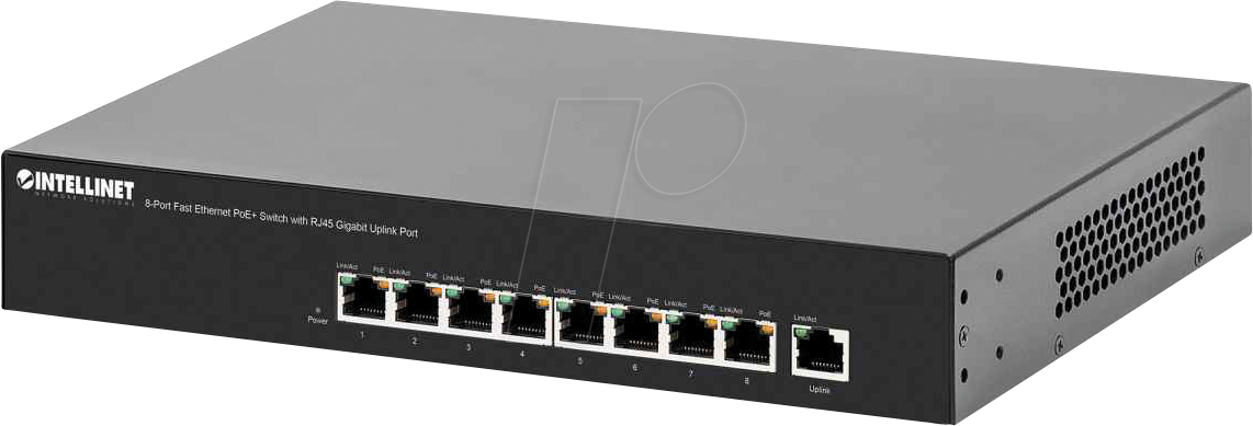 INT 560764 - Switch, 8-Port, Fast Ethernet, PoE+ von Intellinet