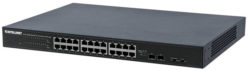 INT 561143 - Switch, 24-Port, Gigabit Ethernet, SFP von Intellinet