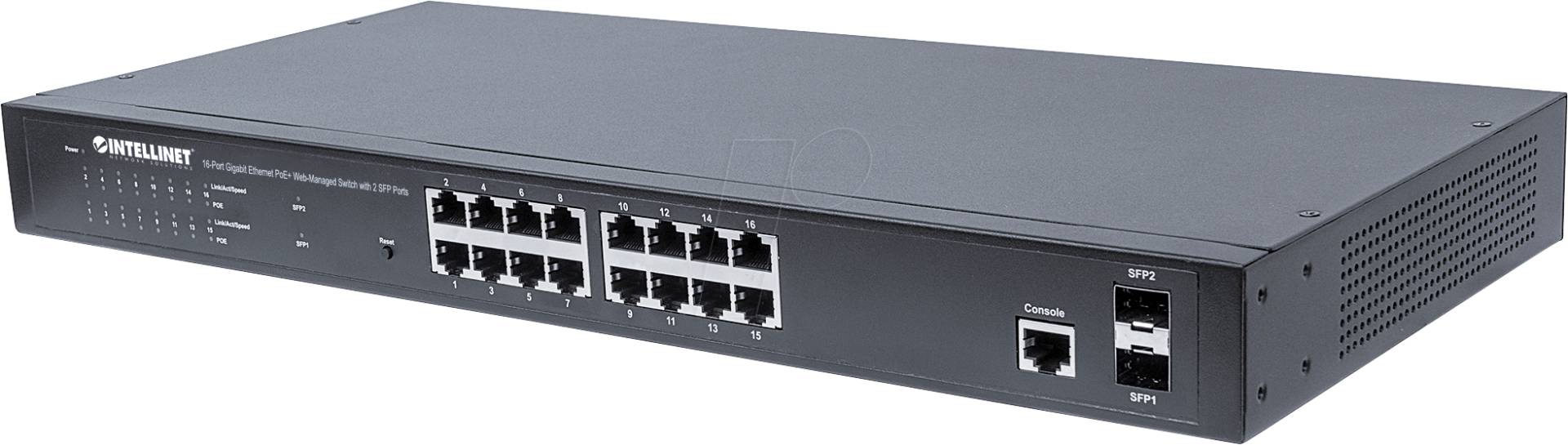 INT 561198 - Switch, 16-Port, Gigabit Ethernet, PoE+, Web-Managed INT 561198 - Switch, 16-Port, Gigabit Ethernet, PoE+, Web-Managed von Intellinet