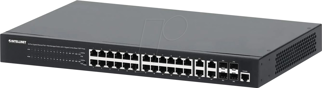 INT 561426 - Switch, 28-Port, Gigabit Ethernet, RJ45/SFP, PoE+ INT 561426 - Switch, 28-Port, Gigabit Ethernet, RJ45/SFP, PoE+ von Intellinet