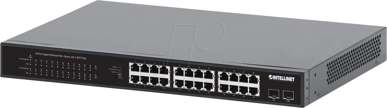 INT 561891 - Switch, 26-Port, Gigabit Ethernet, SFP, PoE+ von Intellinet